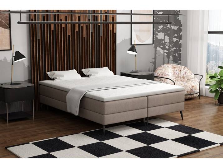 Fun Möbel Boxbett Dachschrägen-Schlafzimmerbett BREST in Stoff Soro (inkl. Kaltschaumtopper, Ideal für Dachschrägen), ohne Kopfteil