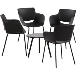 CLP Sitzgruppe Minota 4er   Farbe: schwarz, Set-Inhalt: 4 Stühle