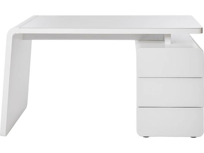 Schreibtisch JAHNKE CSL 440 , weiss (weiß matt, transparent), B:140cm H:75cm T:60cm, Tische, Schreibtisch
