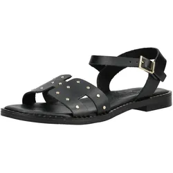 Riemchensandale OH MY SANDALS "Oh My Sandals Sandalen Leder", Damen, Gr. 39, schwarz, Leder, Schuhe Riemchensandale
