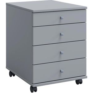 VCM Rollcontainer Lona Mini 914424, aus Holz, grau, mit 4 Schubladen