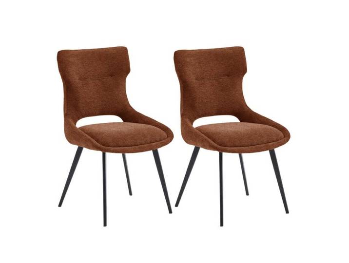 Lot de 2 Chaises Tissu Terracotta - BELAINA
