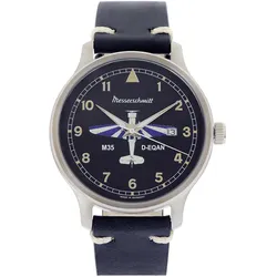 Messerschmitt M-35Q-SL Herrenuhr M35 Quarz mit Lederband Schwarz