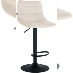 Décoshop26 - Moderner Barhocker x1 in schwarzem Samt mit Steppmuster und schwarzem Metallfuß in Trompetenform 10_0005663 10_0005663