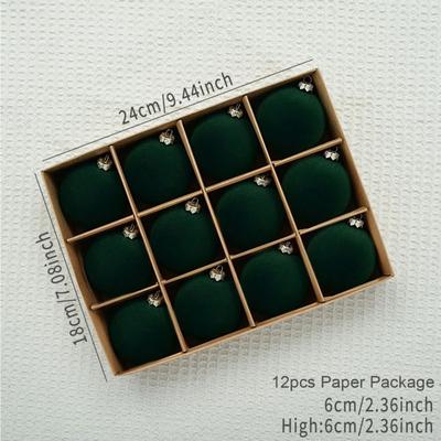 Uplift Treasures Velvet Christmas Ball Ornaments Set 12pcs f
