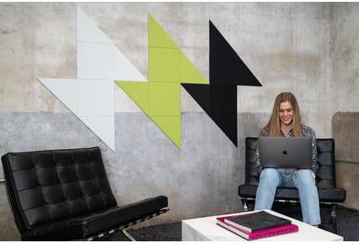 Felt Right Spark Mint   Sound Dampening Pinnable Tiles