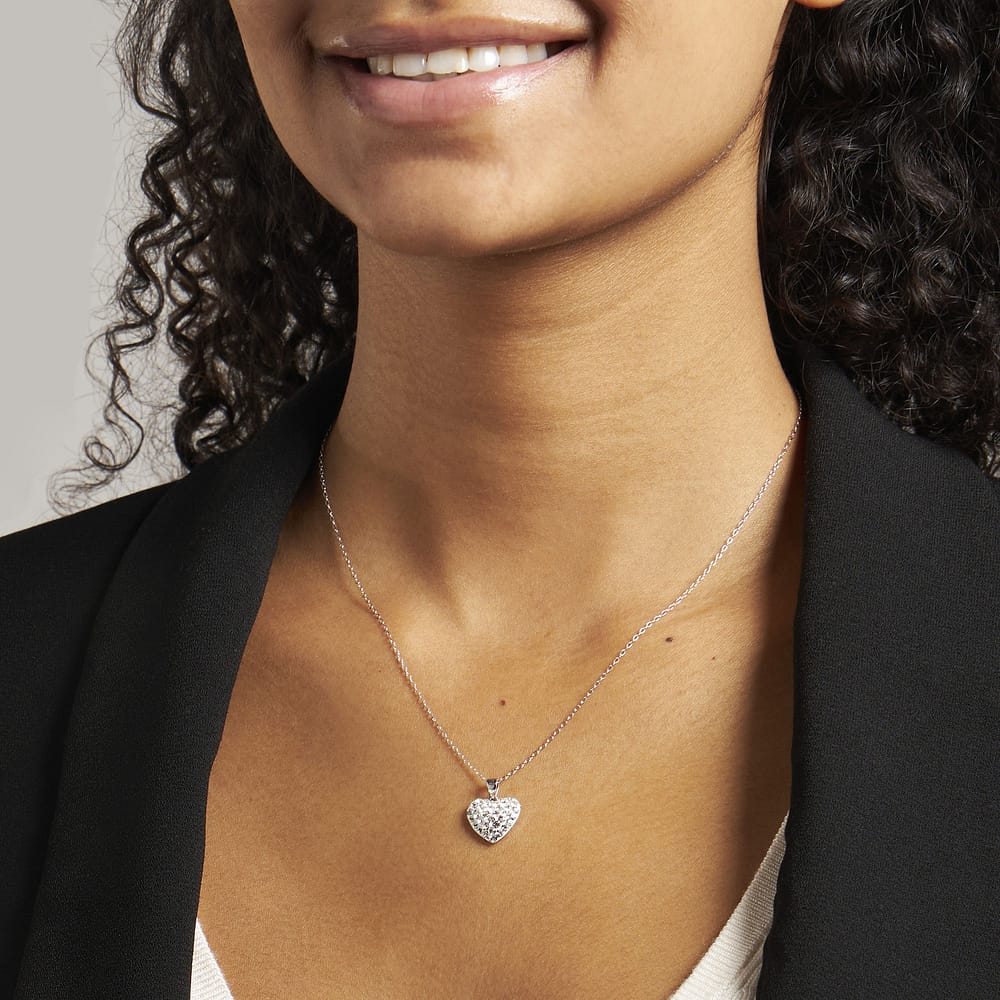 Collier Cleor En Argent 925/1000 Et Cristal Femme