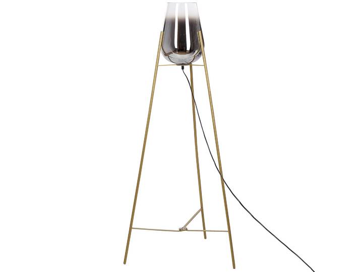 Beliani Stehleuchte Mena 55/55/133 cm, Goldfarben, Metall, E27, 55x133x55 cm, Lampen & Leuchten, Innenbeleuchtung, Stehlampen