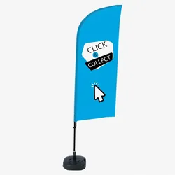 SHOWDOWN Displays Showdown Beachflag - Komplett-Set - Click & Collect Englisch - Blau/Schwarz