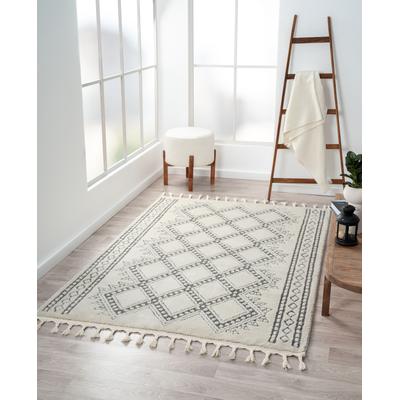 Hochflor-Teppich "Moroccan Tradition, LAGERRÄUMUNG", schwarz-weiß (weiß, schwarz), B:200cm H:24mm L:290cm, Polypropylen (PP), MYFLAIR MÖBEL & ACCESSOIRES, Teppiche, modern, marokkanisches Design, flauschig weich, auch als Läufer