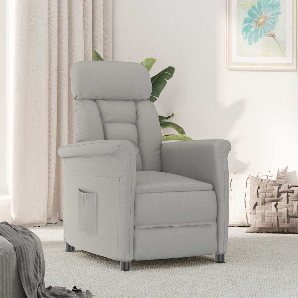 vidaXL fauteuil Gris clair Microfibre