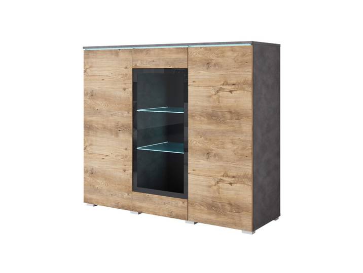 Highboard Vera Anthrazit/Kastanieneichefarben