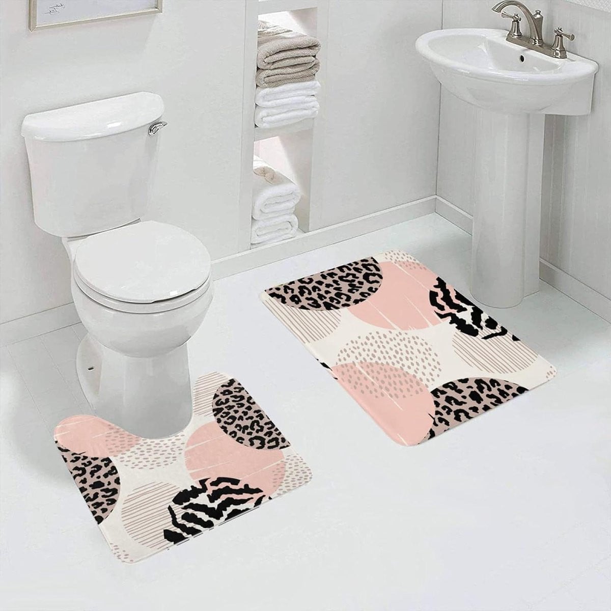 Set van 2 extra zachte badkamertapijten - Multicolor