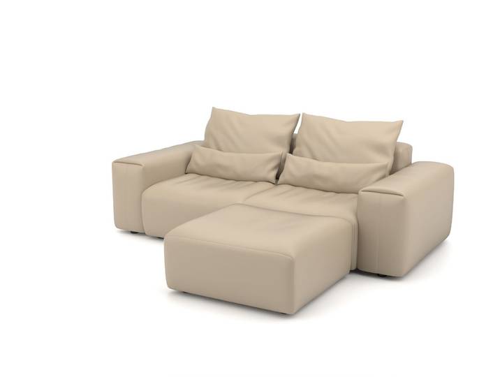 Ecksofa 606 - Weiß (Cremeweiß) - Vegan Leder