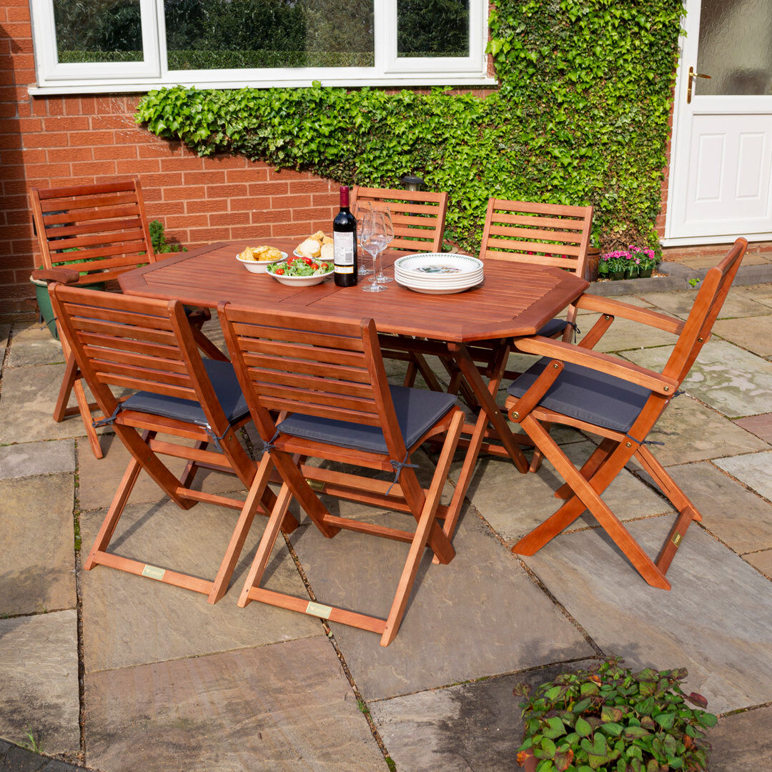 Rowlinson Plumley Dining Set with Cushions Grey 6
