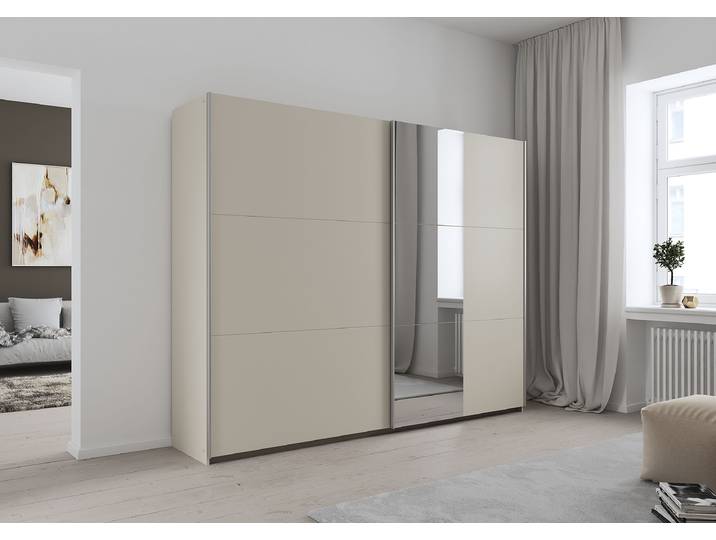 Armoire coulisses Aurelio - Miroir 261cm Beige/Cachemire Classic