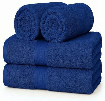 Ample Decor Plush Thick Luxurious Cotton Hand Towels 18X28 Inch - 4 Pcs