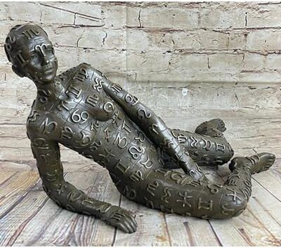 Bronzhaus Signed Tribute To Dali Lady With Zodiac Outfit Bronze Sculpture Statue Figurine