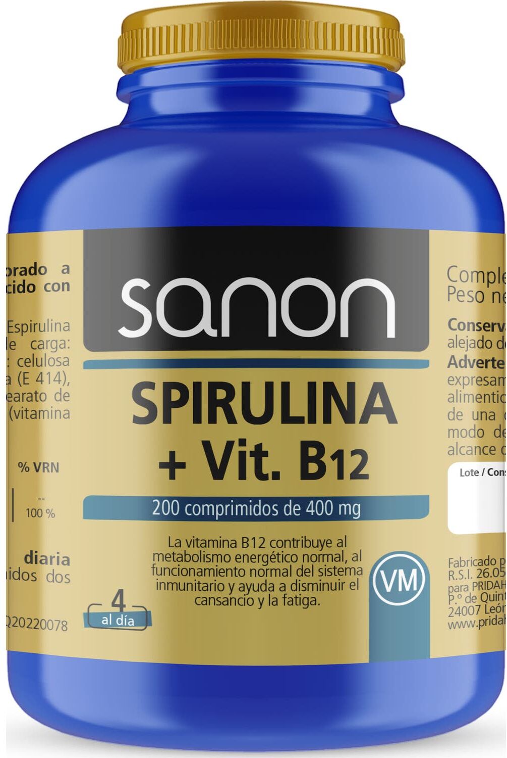 Sanon Spirulina + Vitamina B12 200comp