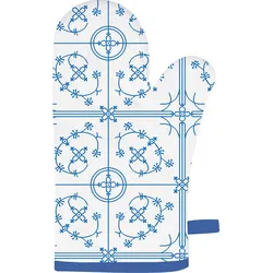 Kochhandschuh Indisch Blau 20 x 30 cm Baumwolle