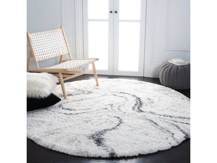 Tapis en polypropylène blanc/gris, 122 cm