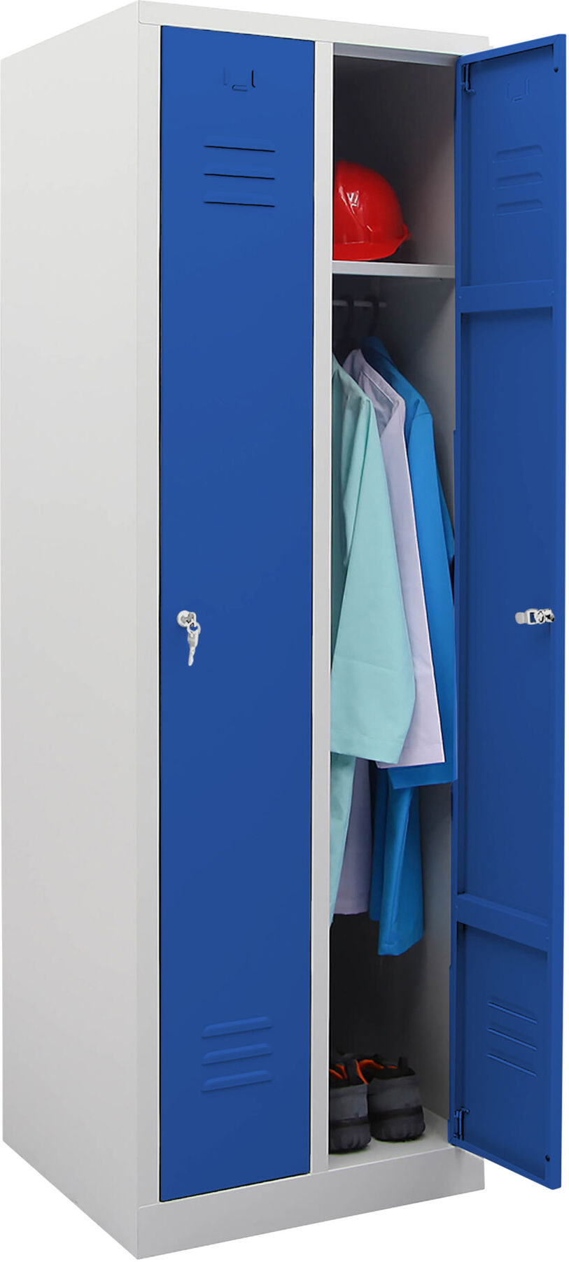 STIER Garderobenspind 2 Abteile 1800x590x500mm enzianblau (907279)