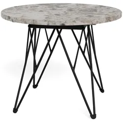 Actona »Prunus« Ecktisch rund Marmor Marron braun, Gestell schwarz Ø 55x41,4 cm / Marmor Marron braun
