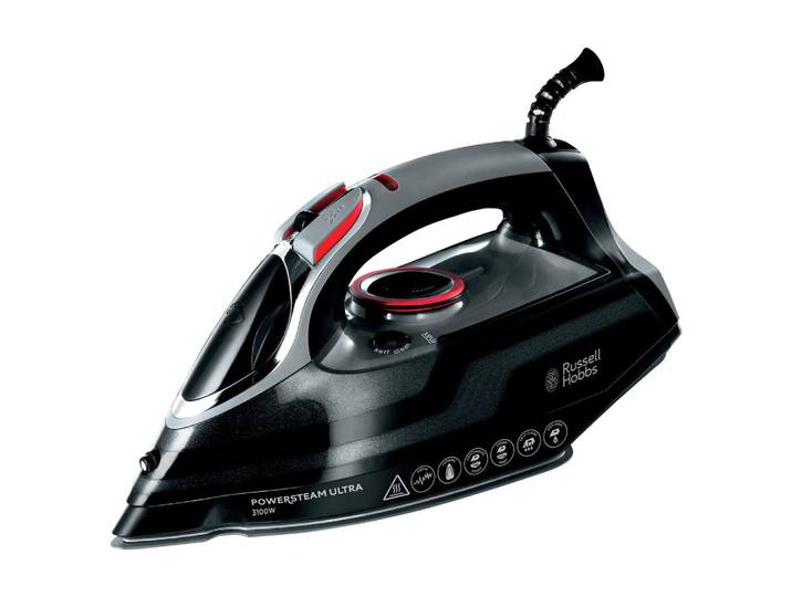 Russell Hobbs Dampfbügeleisen, Rot, Schwarz, Silberfarben, Metall, Kunststoff, Keramik, 350 ml, 14.3x17.0x32.9 cm, Sprayeinrichtung, Selbstentkalkung, für Leitungswasser geeignet, Tropf-Stopp, Betriebskontrollleuchte, Haushalt & Reinigung, Wäschepflege, Bügeleisen