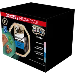 SHEBA Classics Fischgeschmack Schalen 32x85g
