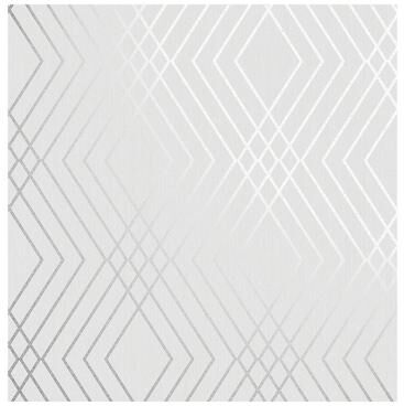 Fine Decor Shard Silver Trellis Wallpaper - 20.5 x 396 x 0.025