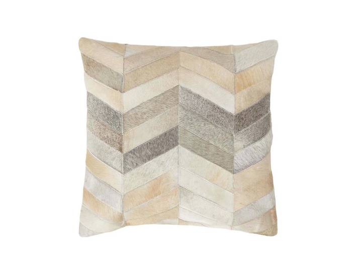 PATCHWORK-KISSEN Fell & Leder 45/45 cm Chevron