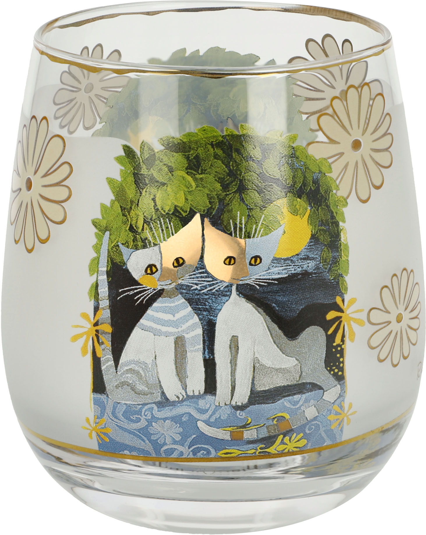 Windlicht GOEBEL "Windlicht R. Wachtmeister -Al chiaro di luna", transparent (bunt), B:8,5cm H:9,5cm T:8,5cm, Glas, Kerzenhalter, Windlicht bunt B/H/T: 8,5cm x 9,5cm x 8,5cm