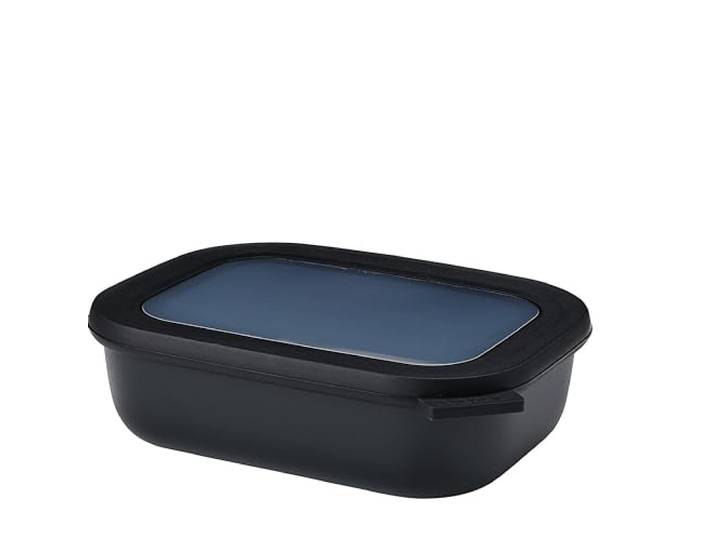 Mepal - Bol Multifonction Rectangulaire - Boîte Conservation Alimentaire avec Couvercle - Convient comme Boîte de Hermétique pour le Réfrigérateur\, Micro-ondes & Congélateur - 1000 ml - Nordic black