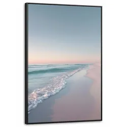 LEINWAND Bilder mit Rahmen - Küstenlinie - Pastell - Wasser - 100x150