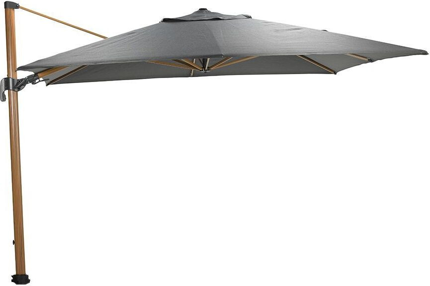 Garden Impressions Hawaii Big Pole cantilever parasol - Teak look - Royal antraciet - 350 x 350 cm
