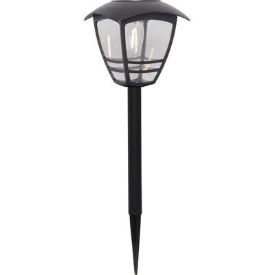 LED Solarleuchte "Solar-Wegleuchte Felix", schwarz, B:14cm H:45cm L:14cm T:14cm Ø:14cm, PARFORCE TRADITIONAL HUNTING, Leuchten, Solar-Bollardleuchte mit Filament-LED, 10 lm, Dämmerungssensor