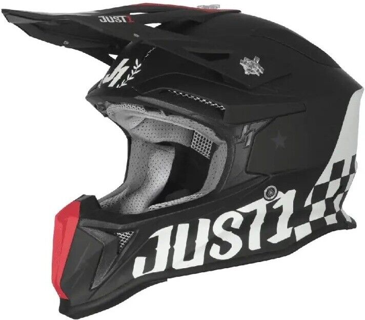 Casco Moto Cross Enduro in Fibra Just1 J18 F OLD SCHOOL Nero taglia S