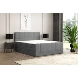 Möbel Punkt Boxspringbett Dublin mit Bettkasten Taschenfederkern 180x200cm Anthrazit
