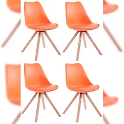 CLP 4er Set Stühle Toulouse Kunstleder Square orange/natura