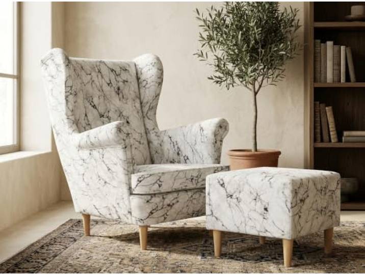 Family Meble Ohrensessel mit Fußhocker Ari Design – Variante Gabo 10