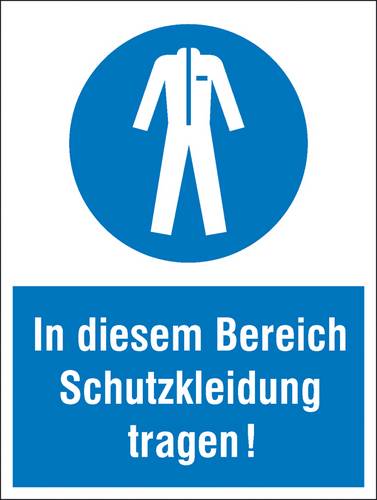 Gebotsschild Schutzkleidung benutzen, Hygiene und Abstand Kunststoff (B x H) 300mm x 400mm ISO 7010 1St.