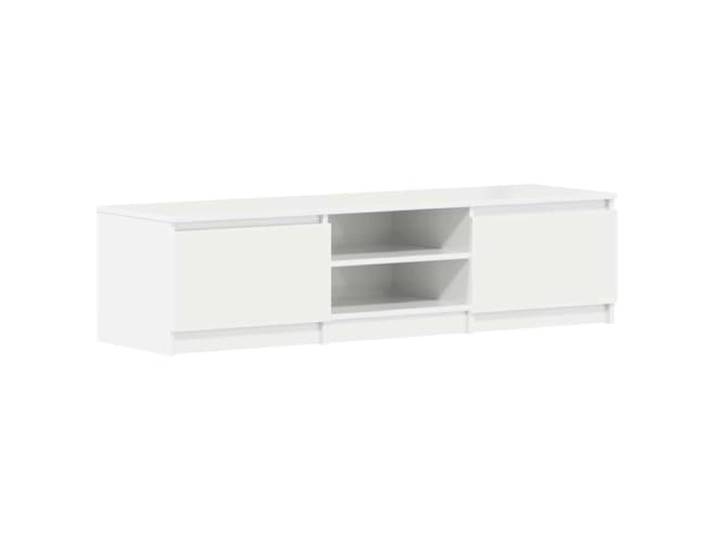 vidaXL TV Schrank mit 2 Schubladen 2 Fächern Lowboard Fernsehtisch Fernsehschrank TV Möbel Sideboard Hochglanz-Weiß 140x40x35,5cm Holzwerkstoff