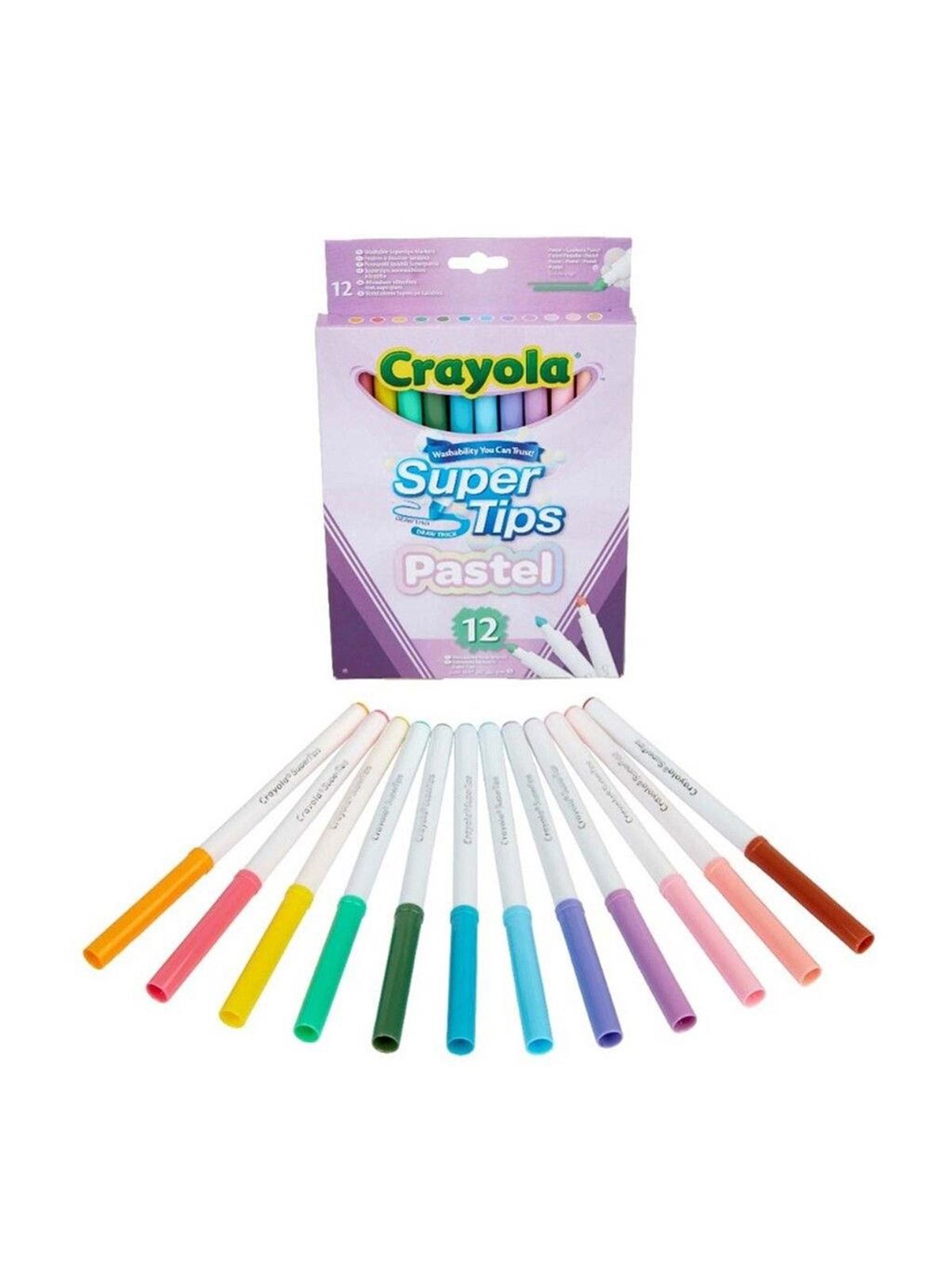 Crayola Supertips Pastell auswaschbare Filzstifte 12 Stk.