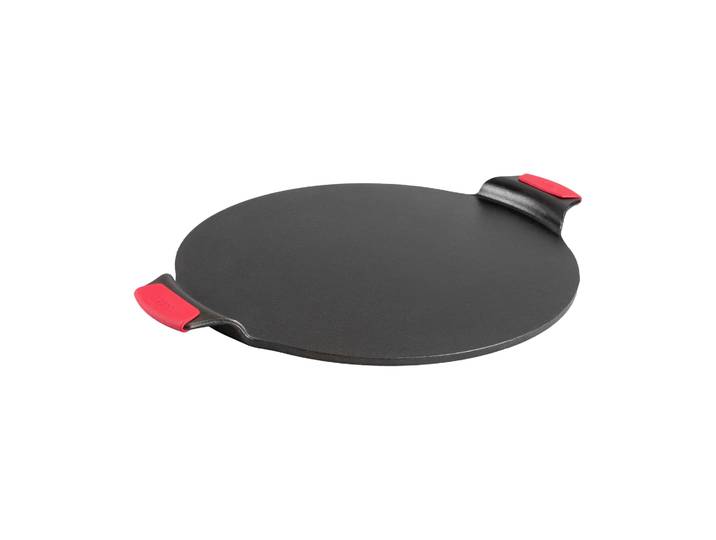 Lodge Pizzasteen met siliconen handvatten Ø38 cm