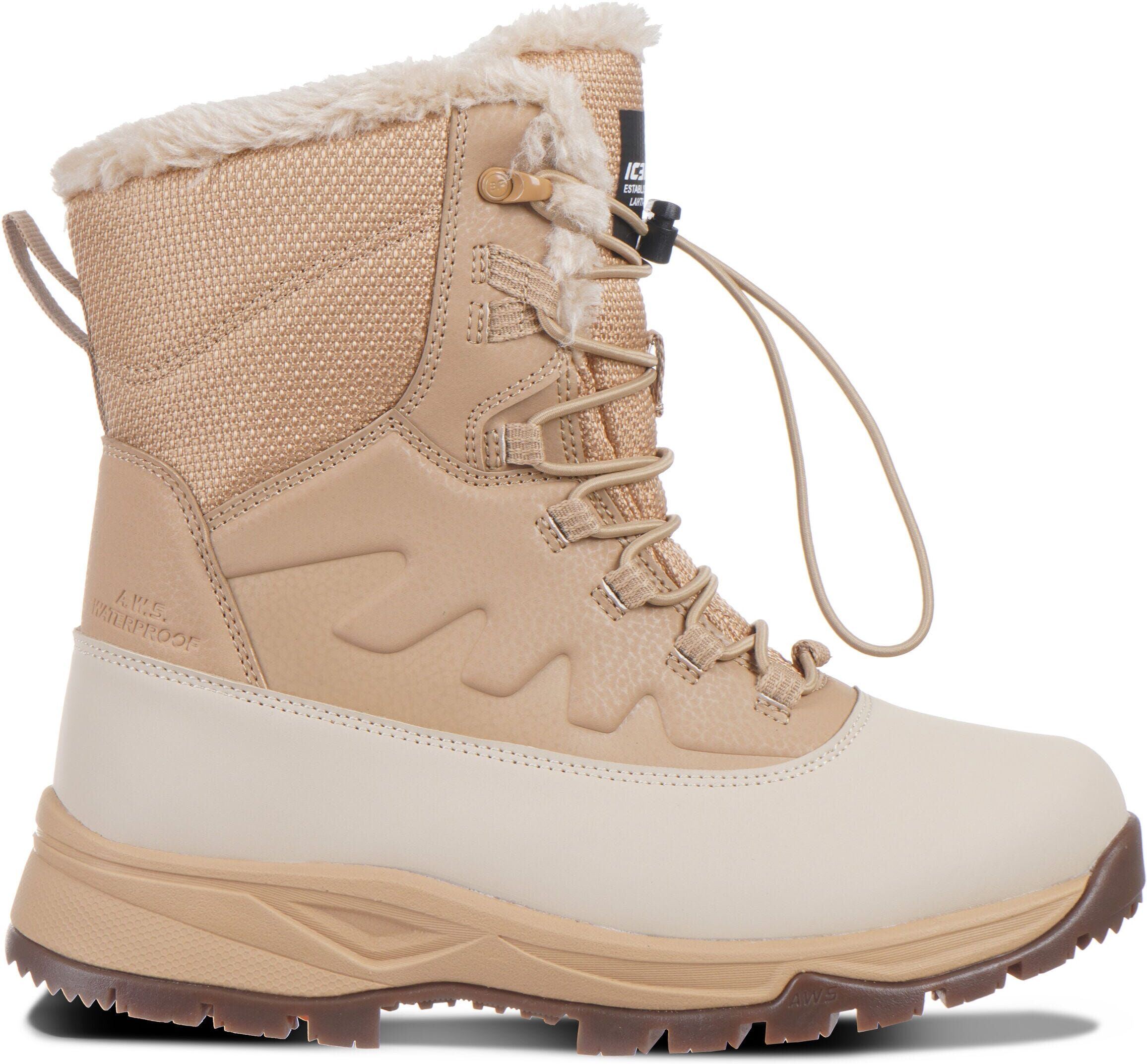Winterboots ICEPEAK "ALOFI MS", Damen, Gr. 38, wärmend, beige (fudge), Synthetik, Textil, Schuhe Winterboots, Winterschuhe, Snowboots, wasserdicht, gefüttert fudge 38, wärmend