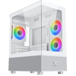Xigmatek Boitier Moyen Tour ATX Alphard M RGB avec panneaux vitrés (Blanc) (ATX), PC Gehäuse, Weiss