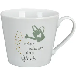 Krasilnikoff Happy Cup Hier wächst das Glück, Ø 10, Höhe 9 cm, 400 ml