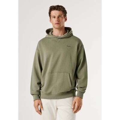 Kapuzenpullover PEPE JEANS "Kapuzenpullover GEO HOODIE SMALL LOGO", Herren, Gr. S, grün (palm grün), 100% Baumwolle, Pullover Kapuzenpullover
