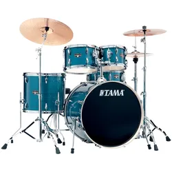 Tama IP52H6W-HLB Imperialstar Drumset 5 teilig - Hairli ne Blue/Chrom HW + MEINL... - Schlagzeug