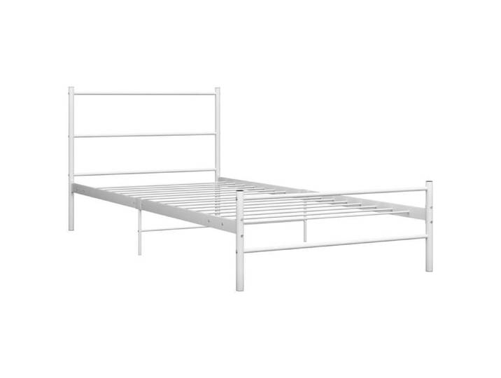 Luxe&Mode Cadre de lit - sans matelas - Lit adulte simple - 2 ans garantie - blanc métal 90x200 cm（43877）